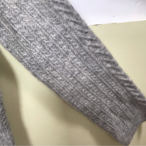 TAHARI NEW Cable Knit Oversized Mohair Wool Spandex Long Sweater Stretch Cozy L - Picture 11 of 16